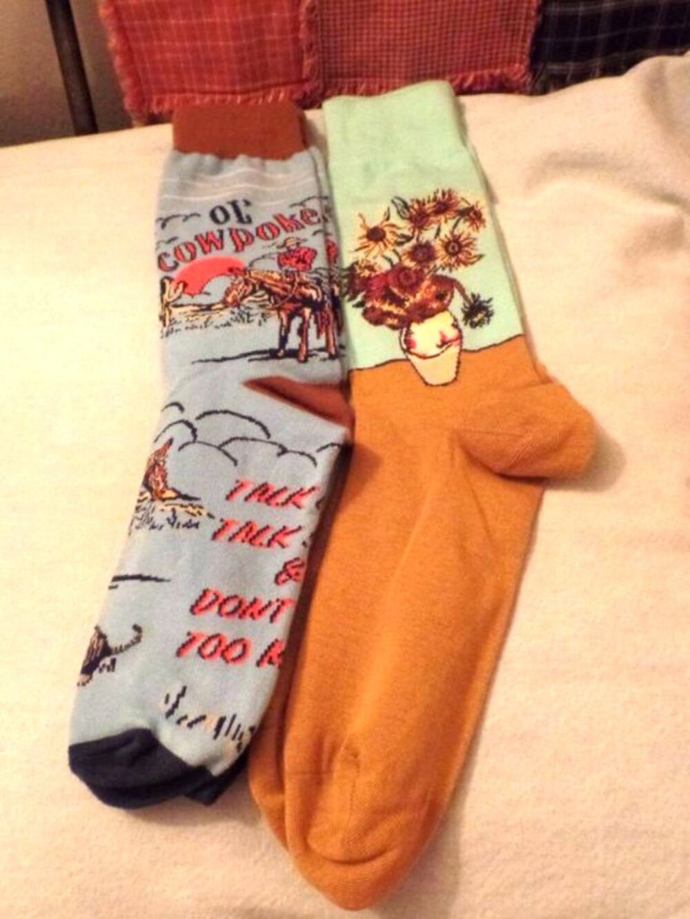 Cowboy & Van Gogh Tall Socks 8-10 NEW 2 PAIR